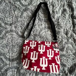 BroadBay IU Tote 8x11x5. Canvas NWOT Crossbody-Purse Strap. Red And White CRISP